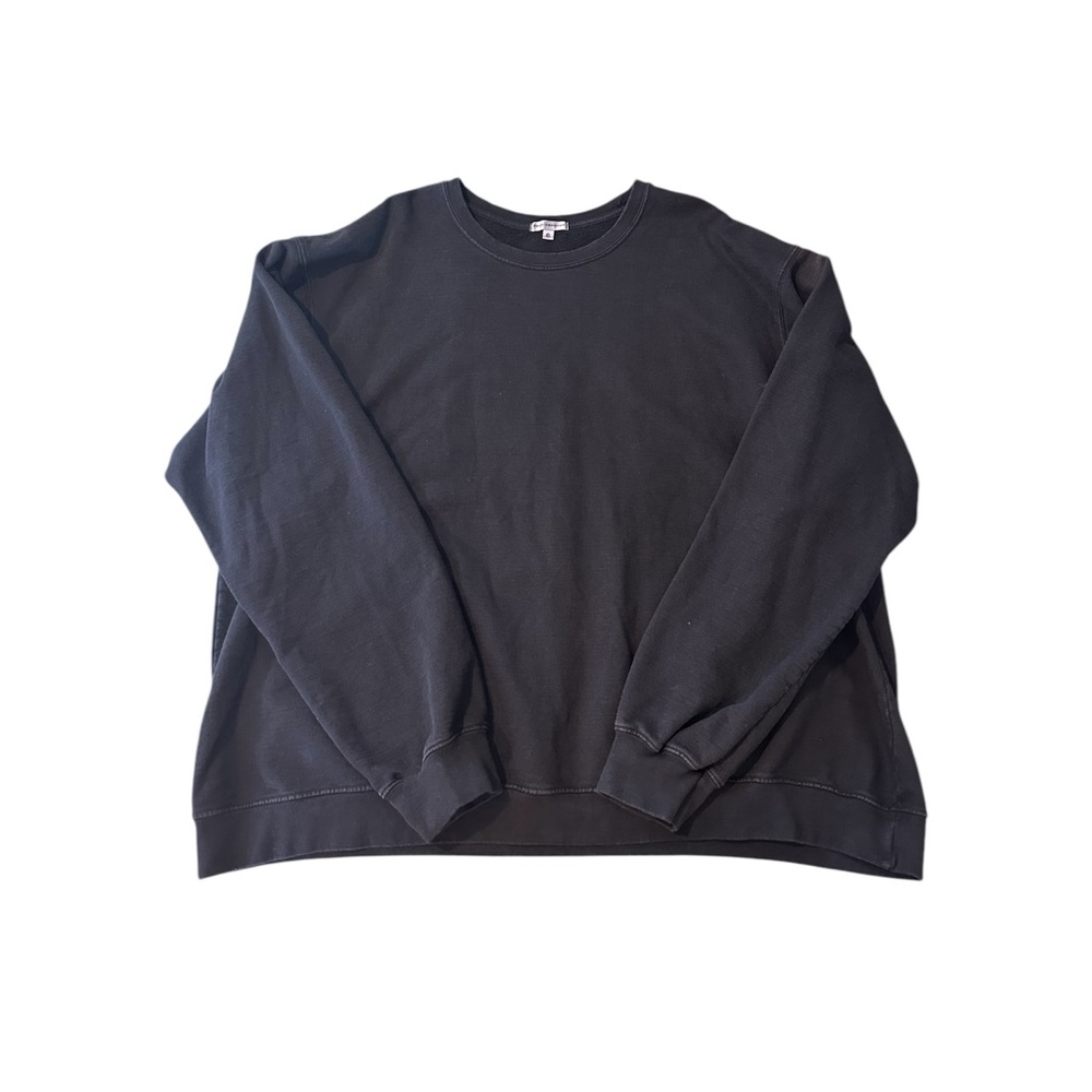 Good American Black Oversized Crewneck Sweatshirt